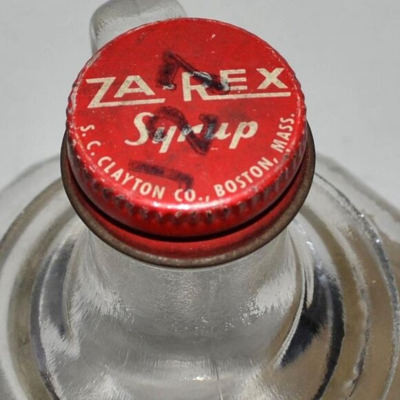 Vintage Glass Bottle Za-Rex Fruit Flavored Syrup Strawberry Kitchen Decor - Picture 3 of 8